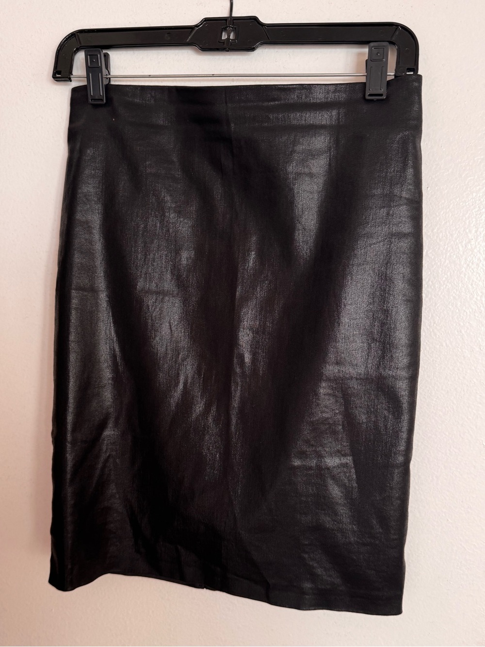 All Saints Black Faux Leather Pencil Skirt